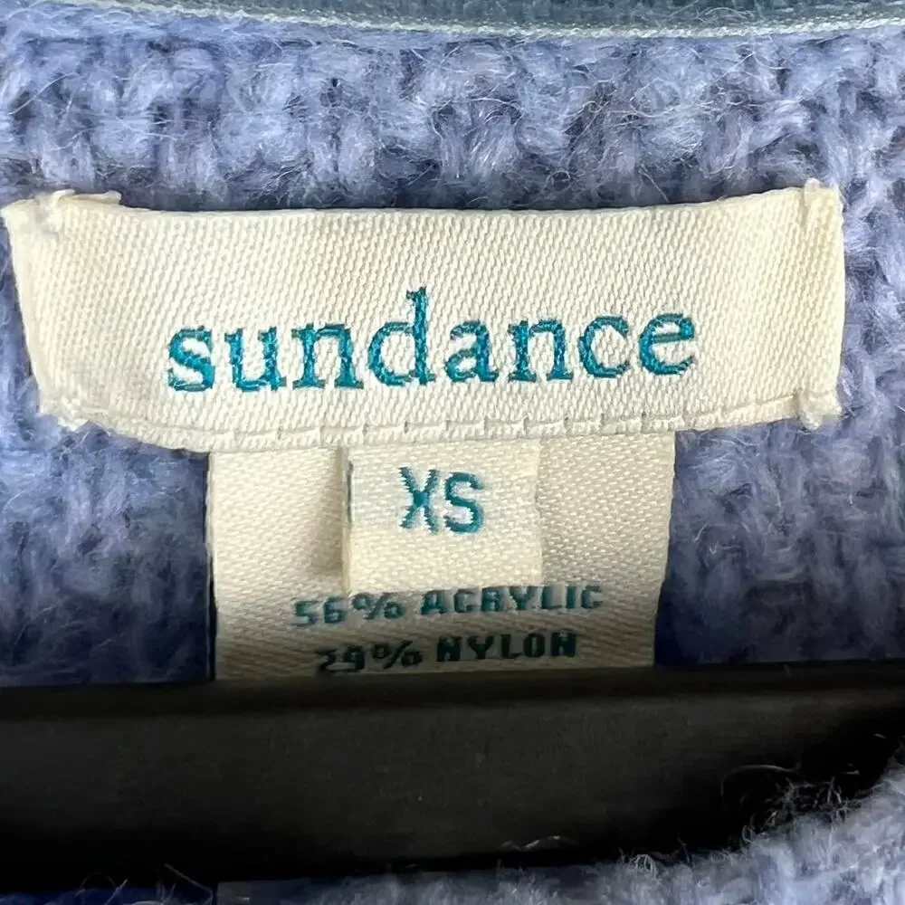 Sundance Exquisite Mix Cable Knit Button Front Cardigan Sweater Periwinkle XS